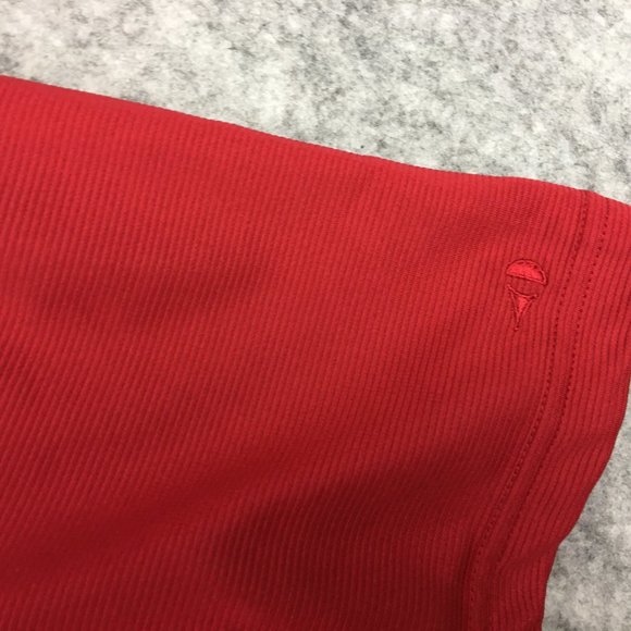 Grand Slam Golf Polo L Mens Red Textured Short Sleeve Solid Collared Performance - Picture 2 of 8